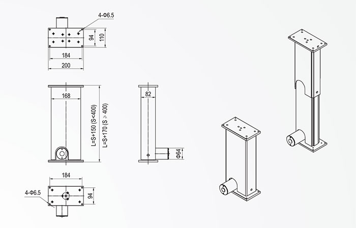 Чертеж подъемной колонны 07HX35ES2 Чертеж подъемной колонны 07HX35ES2