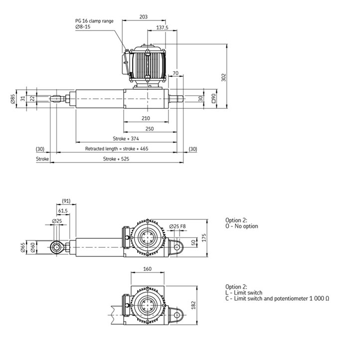 Чертеж актуатора 08XPGN-50 Чертеж актуатора 08XPGN-50