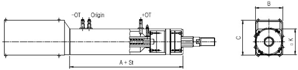 Чертеж актуатора 10NXFX-032 Чертеж актуатора 10NXFX-032